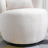 Teddy fabric Swivel Chair, Round Accent Armchair, 360° Swivel Barrel Chair White