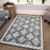 Modern Teal Rug | Cheap Rugs For Living Room | Soft Non Shedding Bedroom Carpet