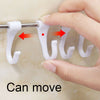 6 Hooks Holder Wall Hooks Movable Fixture Storage Rack Rail Utensil Tool Kitchen