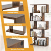 5-tier Bookcase Anti-Toppling S-Shaped Bookshelf Wooden Storage Display Rack