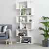 WestWood 5 Tier S Shape Bookshelf - White