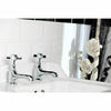 Traditional Twin Basin Sink Hot and Cold Taps Pair Chrome Bathroom Water Faucet