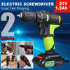 21V CORDLESS DRILL DRIVER SET 2 LI-ION BATTERY LED ELECTRIC SCREWDRIVER COMBI