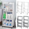 Plastic Rack Shower Caddy Wall Side Shelf Bathroom Kitchen Storage Unit + Wheels