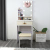 Small Dressing Table w/ 10 LED Light Mirror Dresser Bedroom Makeup Desk & Stool