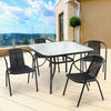 Garden Patio Square Table and 2/4 Stacking Chairs Outdoor Bistro Furniture Set