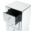 Mirrored Glass Bedside Table cabinet 3 Drawers and Crystal Handles Bedroom Furni