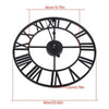60/40cm Large Round Skeleton Roman Numeral Modern Home Kitchen Wall Clock Black