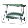 Outdoor 3-person Metal Porch Swing Chair Bench Canopy Green
