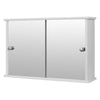 Bathroom Wall Cabinet w/ Adjustable Shelves Mirrored Storage Cupboard MDF White