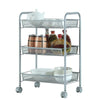 3 Tier Kitchen Food Storage Wire Trolley Vegetable Fruit Cart Rack w/ Wheels