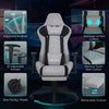 Ergonomic Gaming Chair Massage Office Computer Seat 2D Armrest Recliner Grey