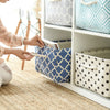 Canvas Fabric Storage Basket Folding Box For Laundry Basket With Handle-