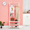 180cm Hat & Coat Stand Wooden Bench Clothes Shoe Rack Hanger Shelf With Mirror