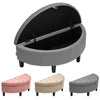 Upholstered Ottoman Semicircular Stool Chair Bench Box Storage Chest Window Seat