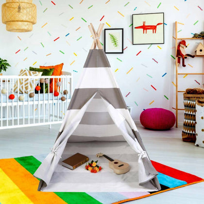 New Large Kids Teepee Tent Indian Wigwam Child Play House 120X120X145CM