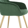 1x Kitchen Dining Chair Lounge Living Room Corner Chair with Velvet Steel Legs