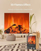 Electric Fireplace Heater Black Stove w/ LED Flame Effect Freestanding 1500W
