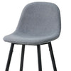 2x Grey Fabric Bar Stools Metal Leg Breakfast Pub Chair Kitchen Furniture Modern