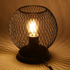 Metal Iron Art Desk Bedside Black Metal Electric Plug in Table Lamp Height 20cm