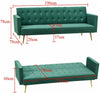 Green Velvet Sofa Bed With Rose/Golden Legs Elegant Sofa bed