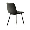 Set of 2 Dining Chairs Faux Leather Cushion Metal Legs Kitchen Deep Grey Modern