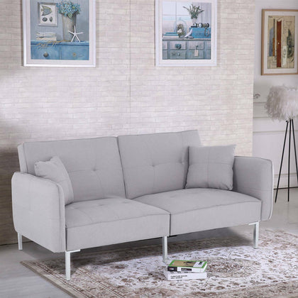 Modern Fabric Sofa Bed 3 Seater Click Clack Living Room Recliner Couch Sofa Grey