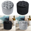 Vanity Crushed Velvet Footstool Chair Diamond Dressing Table Pouffe Stool Seat