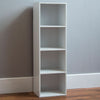 Cube Bookcase 4 Tier Shelf Display Wood Furniture Storage Unit White