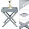 Butlers Console Tray Table Grey Portable Serving Wooden Shelf Storage Folding