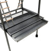 Large Metal Rolling Parrot Bird Play Stand with Wooden Perches Climbing Ladders