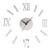 3D DIY Wall Clock Roman Numerals Luxury Mirror Sticker Home Decor Living Room