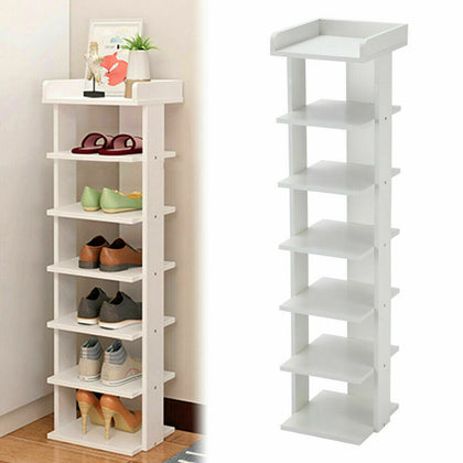 7 Tier Shoe Rack Storage Shelf Corner Shoes Cabinet Organiser Stand Unit Wood