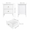 White Bedside Table Drawer Bedroom Cabinet Nightstand Shelf With 2 Drawers