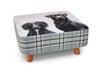 Large Footstool Luxury Upholstered Fabric Foot Rest Ottoman Decor with Legs