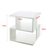 White Coffee Tea Table Square Side Desk Bedroom Nightstand with Storage Shelf