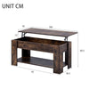 Wooden Coffee Table With Storage Shelf Lift Top Up Desk Drawer Living Room