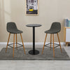2 Pcs Dark Grey Bar Stools Fabric Pub Chairs Kitchen Pub Metal Legs Breakfast