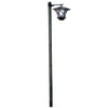 2 x 1.5m Solar Power Outdoor Black Security LED Lamp Post | Garden Path Driveway