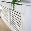 Extending Adjustable White Radiator Cover Wooden MDF Wall Cabinet Slatted Grill