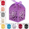 50/100PCS Luxury Wedding Favours Favor Boxes Love Heart Sweet Candy Boxes Laser