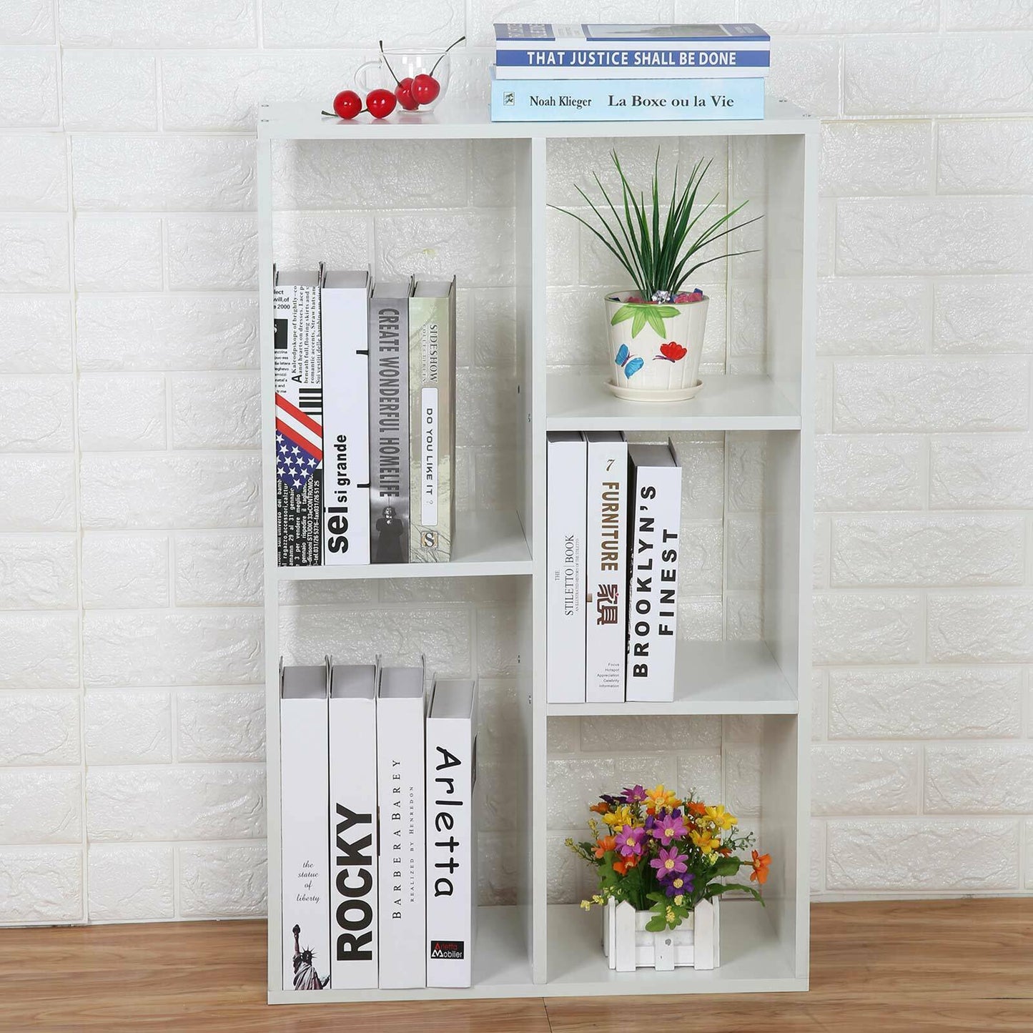 Shelving Home Office Book Shelf 5 Cube Storage Bookcase Display Wood Furniture