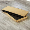 Large Folding Ottoman Mustard Ribbed Cord Fabric Chest Storage Space Saving Box