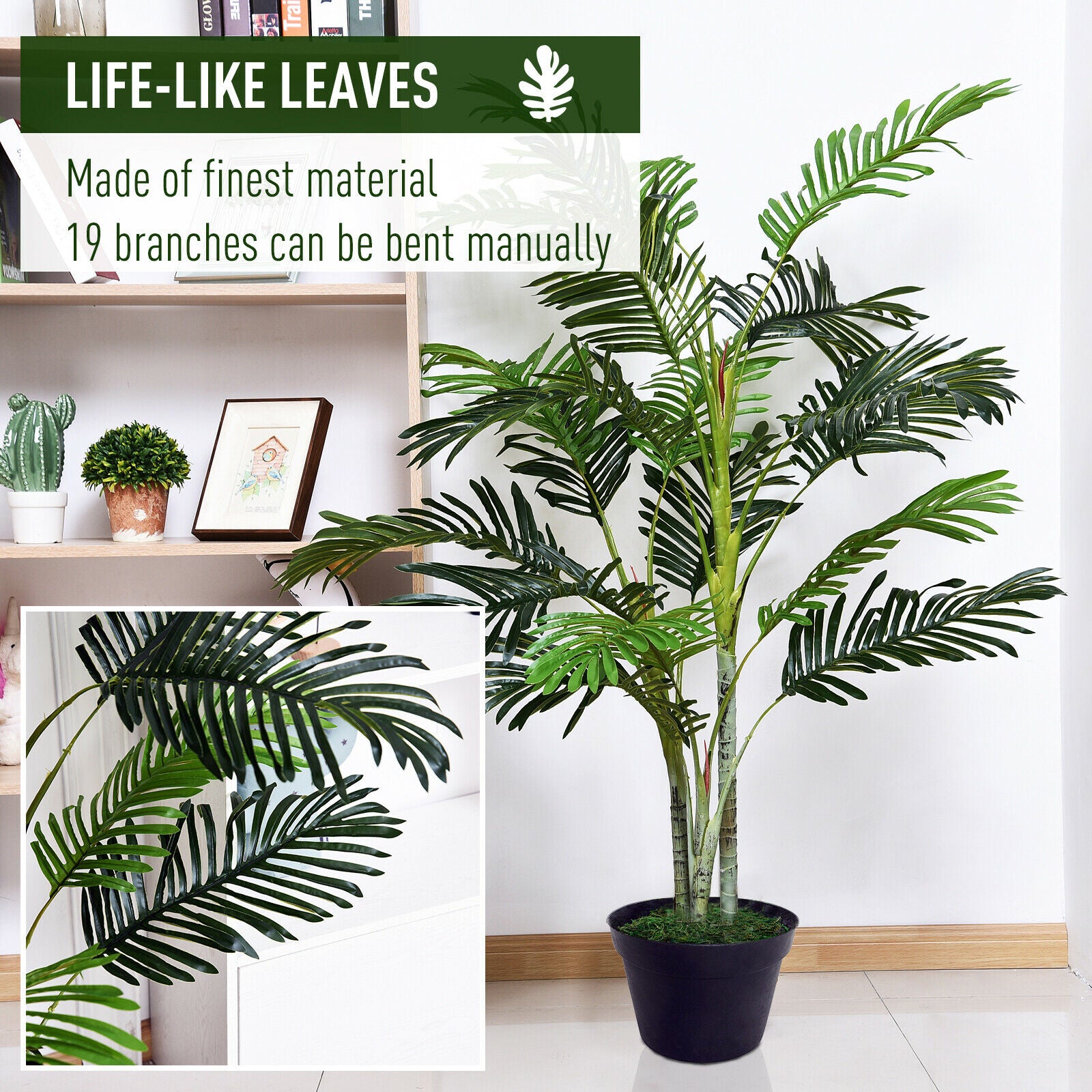 150cm(5ft) Artificial Palm Tree Indoor Decor Tropical Green Plant Home Office
