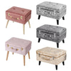 Velvet Storage Stool Trunk Ottoman Pouffe Seat Footstool Chair Rect Box Chest