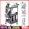 3 Tier Slim Kitchen Storage Trolley Cart Rack Tray Shelf Rolling Wheel W/ Handle