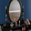 Nishano Dressing Table 3 Drawer Stool Black Mirror Bedroom Makeup Desk Dresser