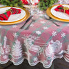 71" Christmas White Embroidered Lace Tablecloth Round Floral Table Runner Doily