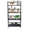 Foldable Storage Shelves Ladder Bookshelf Industrial Bookcase Vintage Gray
