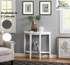 Wooden Half Moon Round Hallway Entrance Console Table Furniture In Gold & White
